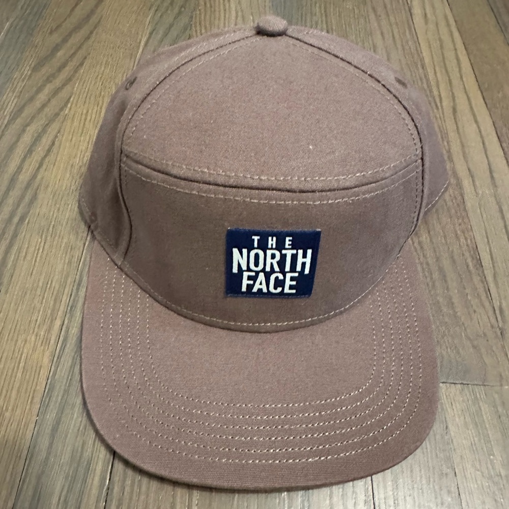 The North Face patch logo spell out brown blue camo cap snapback hat
